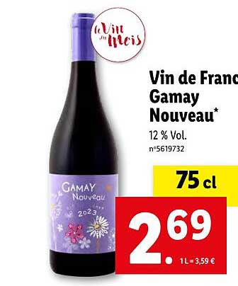 vin de france gamay nouveau
