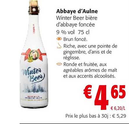 winter beer bière d'abbaye foncée 9% vol abbaye d'aulne