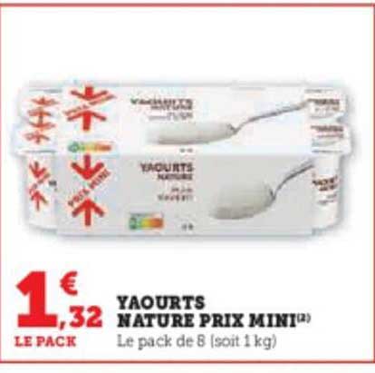 yaourts nature prix mini