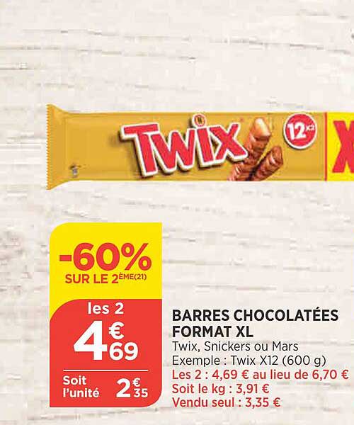 barres chocolatées format xl