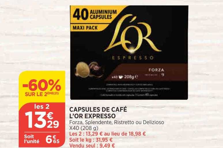 Capsules De Café L'or Espresso