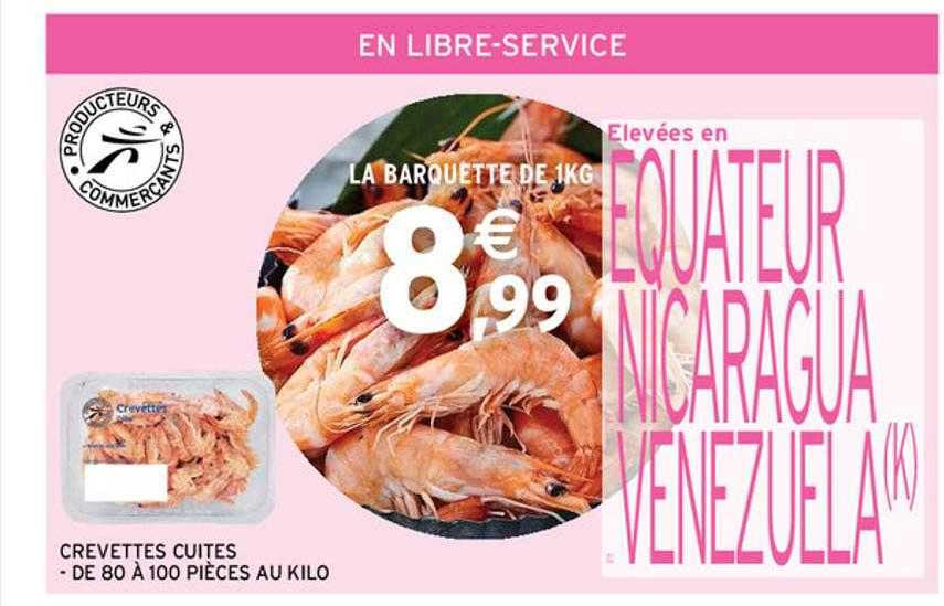 crevettes cuites - de 80 à 100 pièces au kilo
