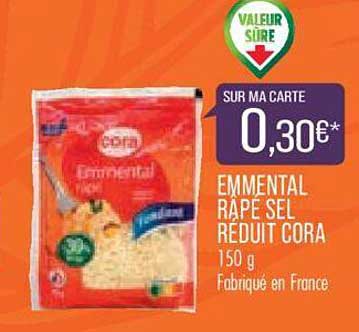 emmental râpé sel réduit cora