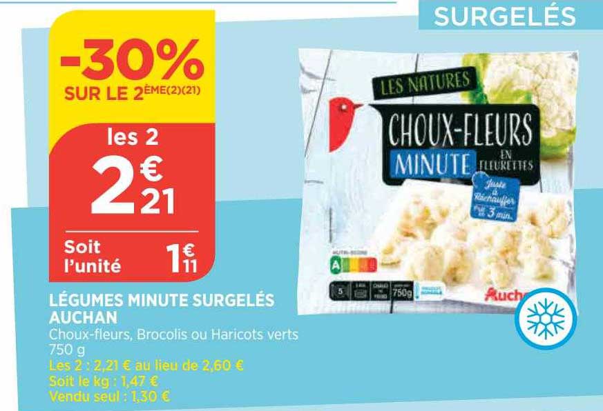 légumes minutes surgelés auchan