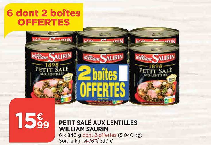 petit salé aux lentilles william saurin