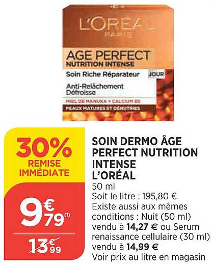 Soin Dermo âge Perfect Nutrition Intense L'oréal