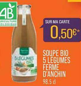 soupe bio 5 légumes ferme d'anchin